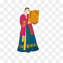 红色韩风民族装饰