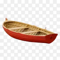 一只红色木船