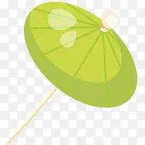 绿色小伞果汁装饰图案
