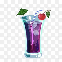 紫色夏季饮料矢量图