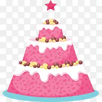 粉红色三角锥生日蛋糕