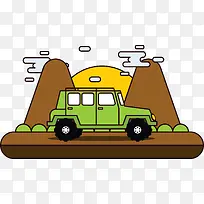 行驶在公路上的汽车