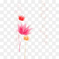 红色莲花矢量边框装饰花纹素材