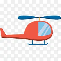 红色扁平玩具直升机