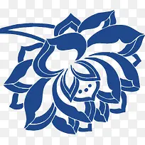 矢量青花瓷花纹莲花