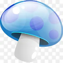 卡通可爱蓝色精美蘑菇
