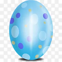 蓝色卡通圆点鸡蛋装饰图案