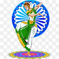 矢量跳舞的印度女人