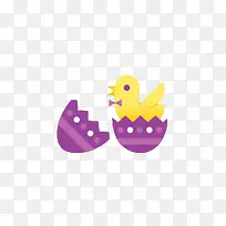 黄紫色鸡蛋小鸟