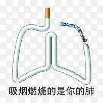 点着的烟拼成的肺部图