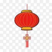 红色圆弧灯笼元素