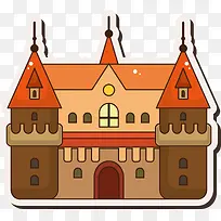 矢量游戏城堡房屋图