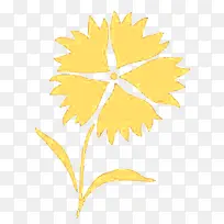 黄色简单花朵花卉免扣图形