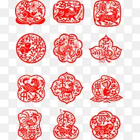 十二生肖剪纸