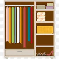 褐色矢量房屋衣柜