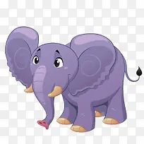 矢量动物紫色大象