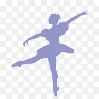矢量紫色舞蹈芭蕾身体曲线