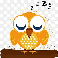 卡通睡觉的猫头鹰动物设计