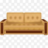 褐色卡通皮质沙发椅