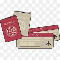 旅游护照和机票
