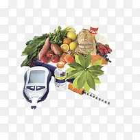 血糖测量仪和健康蔬果