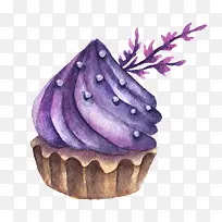 紫色水彩糕点