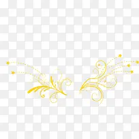 黄色清新线条花朵装饰图案
