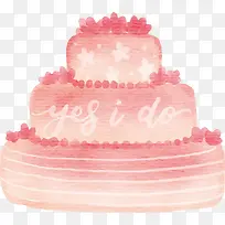 粉红色水彩蛋糕