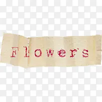 花朵英文纸条