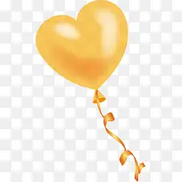唯美黄色爱心气球