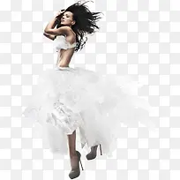 白裙子跳舞的女孩