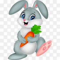 矢量抱萝卜的兔子