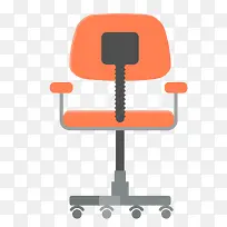 手绘橘色办公椅素材