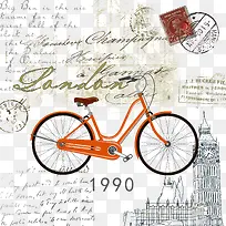 自行车与邮票邮戳图片