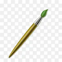 绿色画笔毛笔水彩