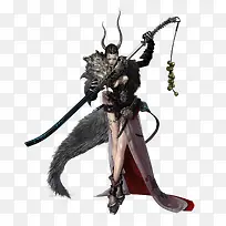 3D角色女性长剑邪恶形象