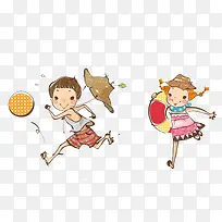 追赶快跑的情侣