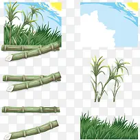 矢量手绘甘蔗