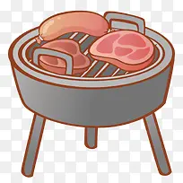 烧烤炉和烤肉