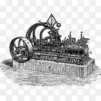 手绘工业时代机器