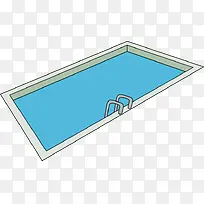 卡通蓝色的游泳池