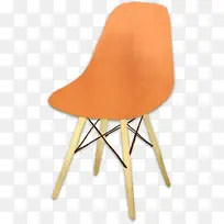 手绘水彩橙色的休息椅子