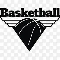 黑色简约体育篮球徽章