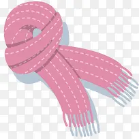 冬季粉色毛线围巾