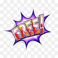 FREE英文爆炸贴