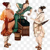 卡通手绘古代人物