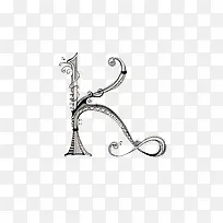 手绘创意字母k