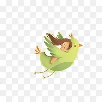 飞翔的小鸟和女孩