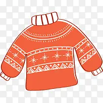冬季红色温暖毛衣