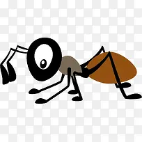 矢量图水彩黑色蚂蚁